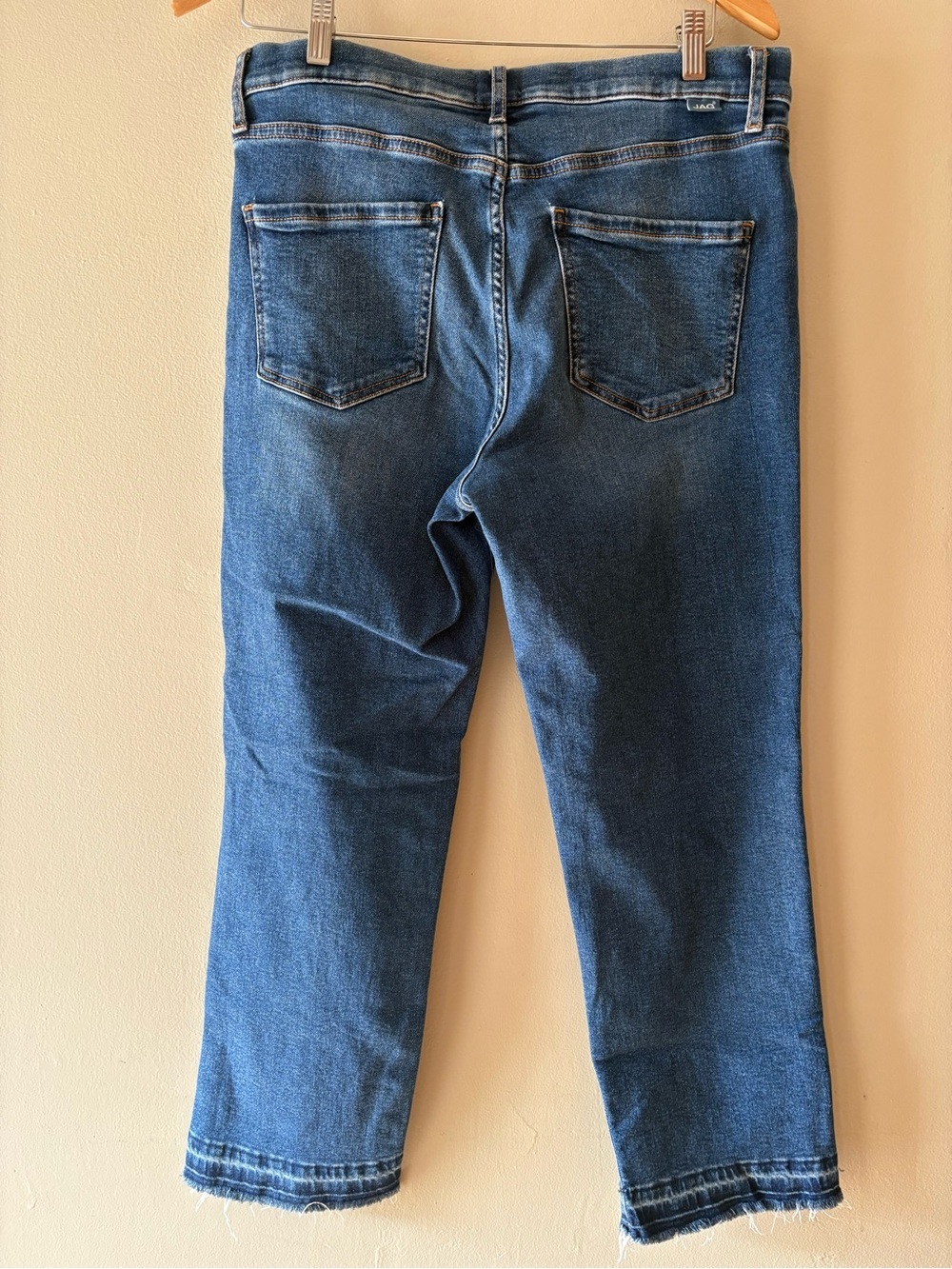 Jag Jeans Valentina Straight Crop Pull On High Rise Raw Hem Blue jeans, Sz 8. - Picture 4 of 12